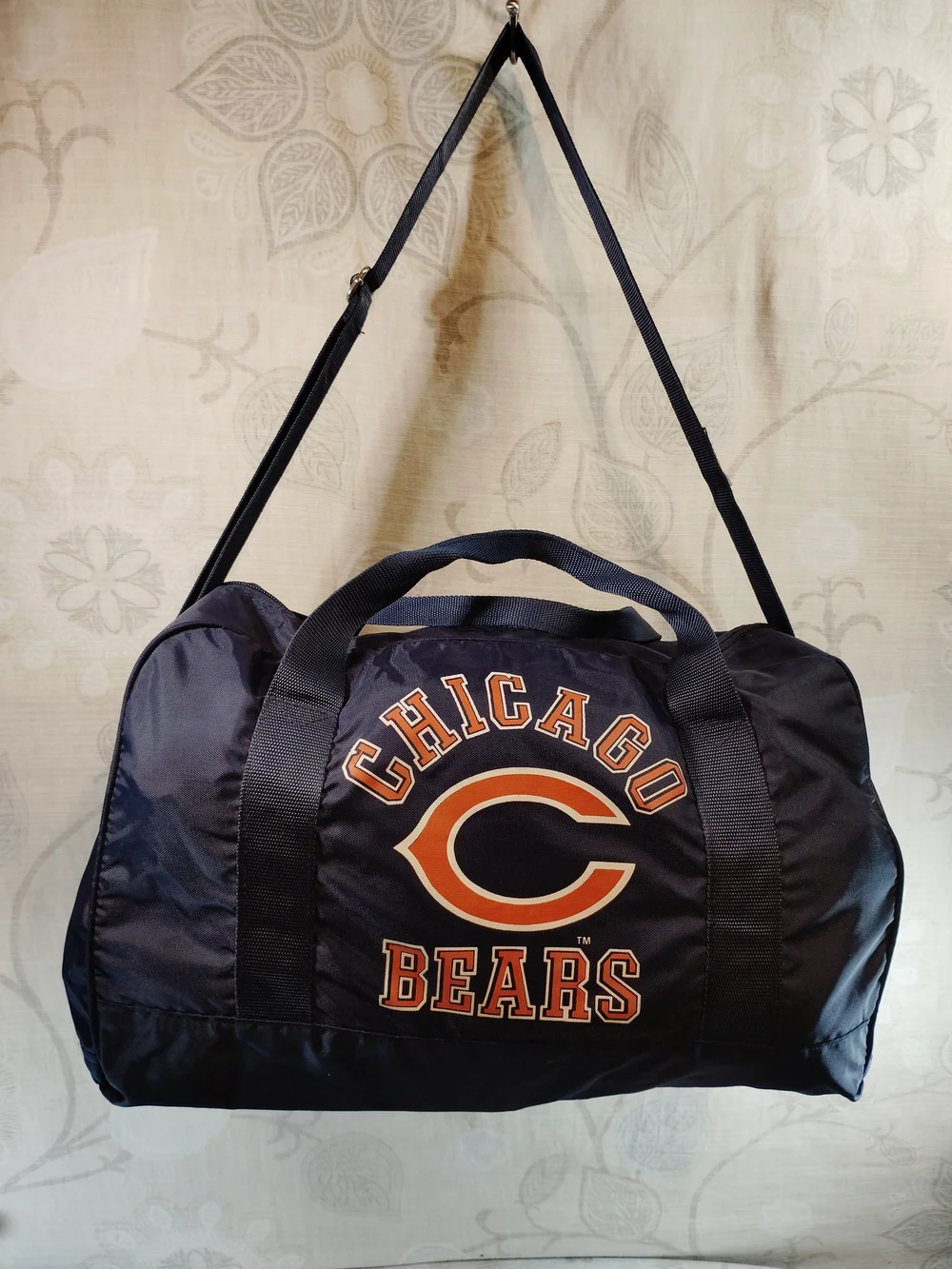 NFL Chicago Bears Navy and Orange Duffel Bag